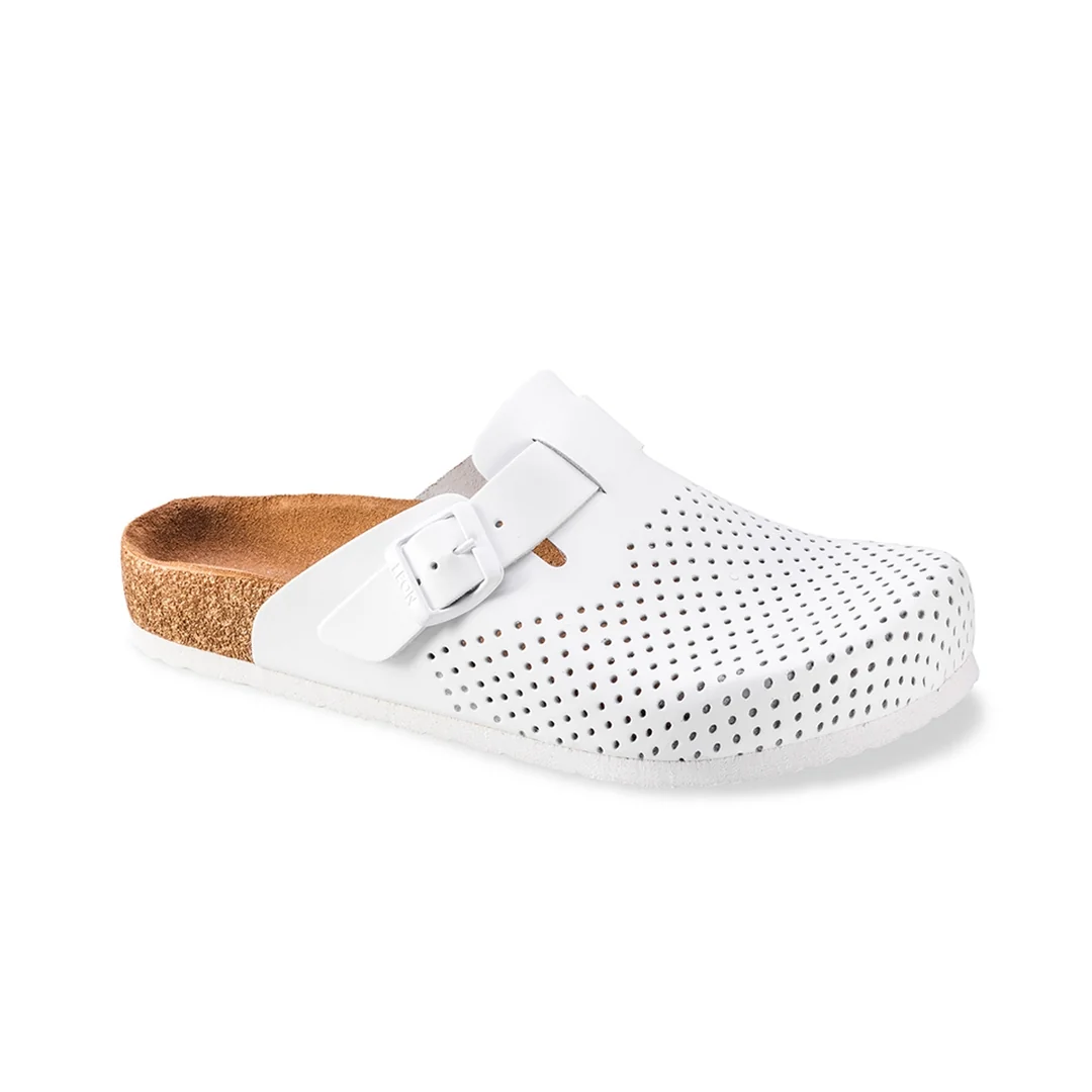 Leon 4700 Pánske celokožené korkové vsuvky 45 - 28,5 cm, biela, 2,5 cm
