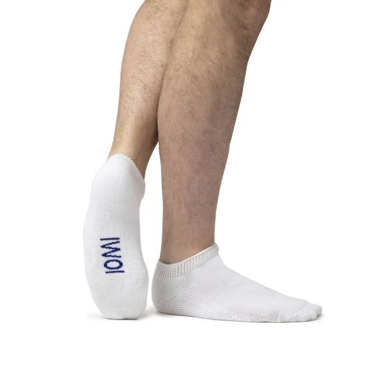 IOMI 3 páry zdravotné členkové Diabetik ponožky s froté chodidlom Biele Veľkosť ponožky 39-42
