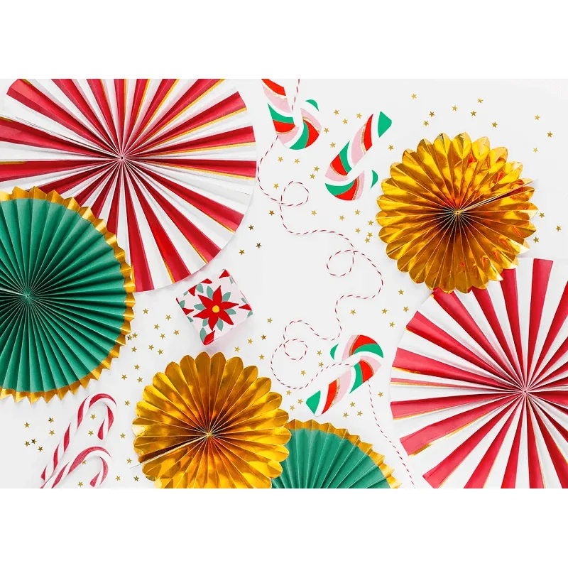 PartyDeco Rozetky Vianočné 3ks 26-43cm