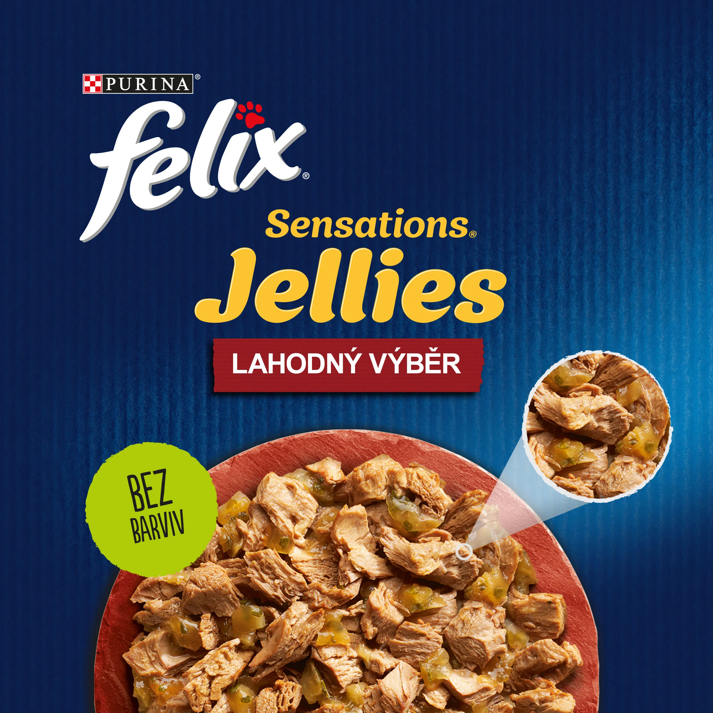 Felix Sensations Jellies kapsičky pre mačky hovädzie, kura v želé 4×85 g 4×85 g, kapsičky pre mačky