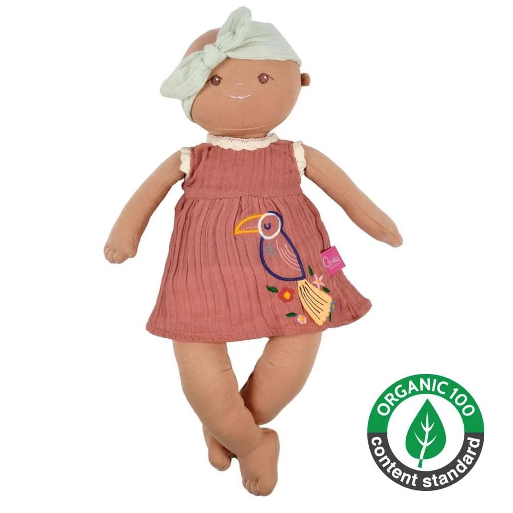 Bonikka Organic látková bábika Kaia modré šaty