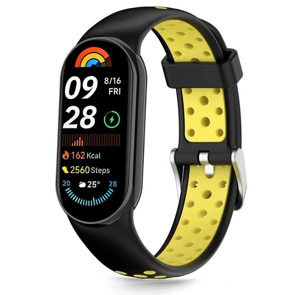 Tech-Protect Iconband Air remienok na Xiaomi Smart Band 8 / 9 / 10, black / yellow ack / yellow