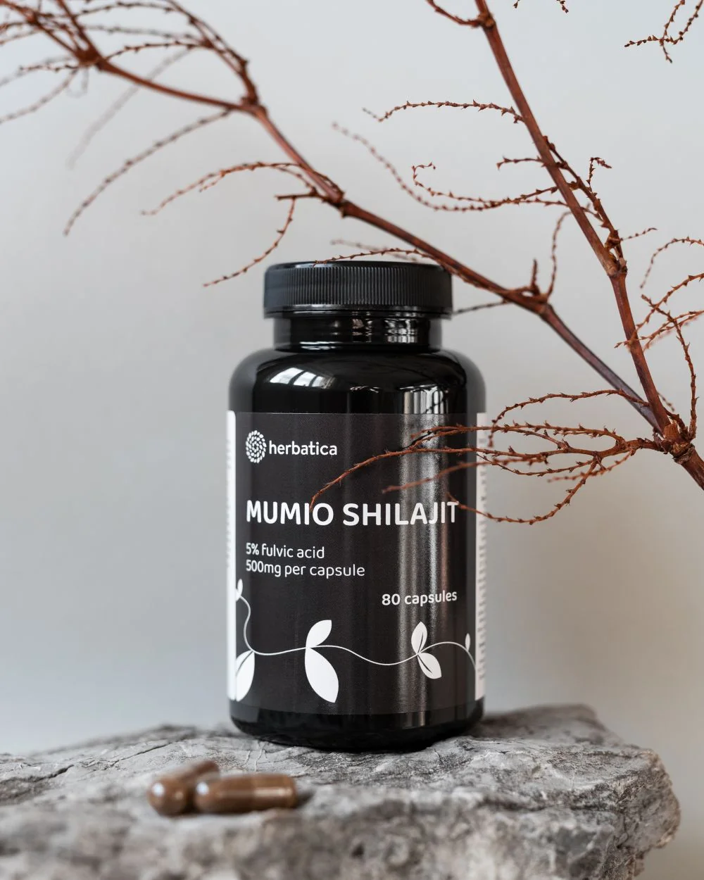 Shilajit - očistené mumio premium (500mg) - výživový doplnok - 80 kapsúl - Herbatica