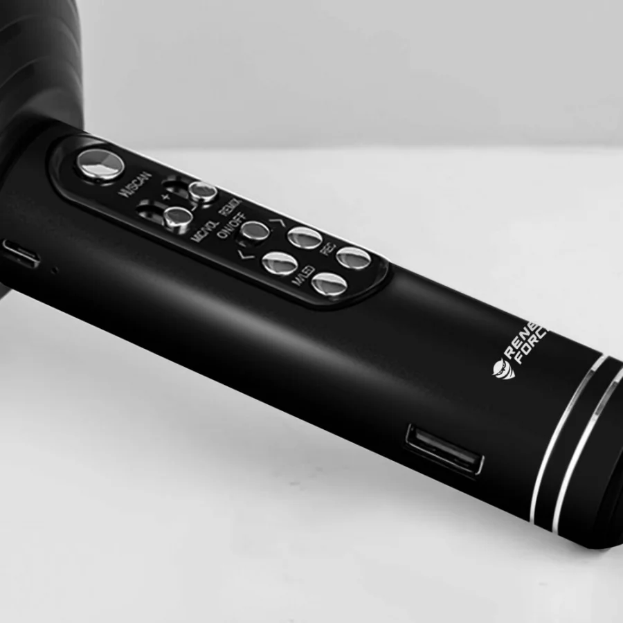 Bluetooth karaoke mikrofón s reproduktorom, WM-100-Black