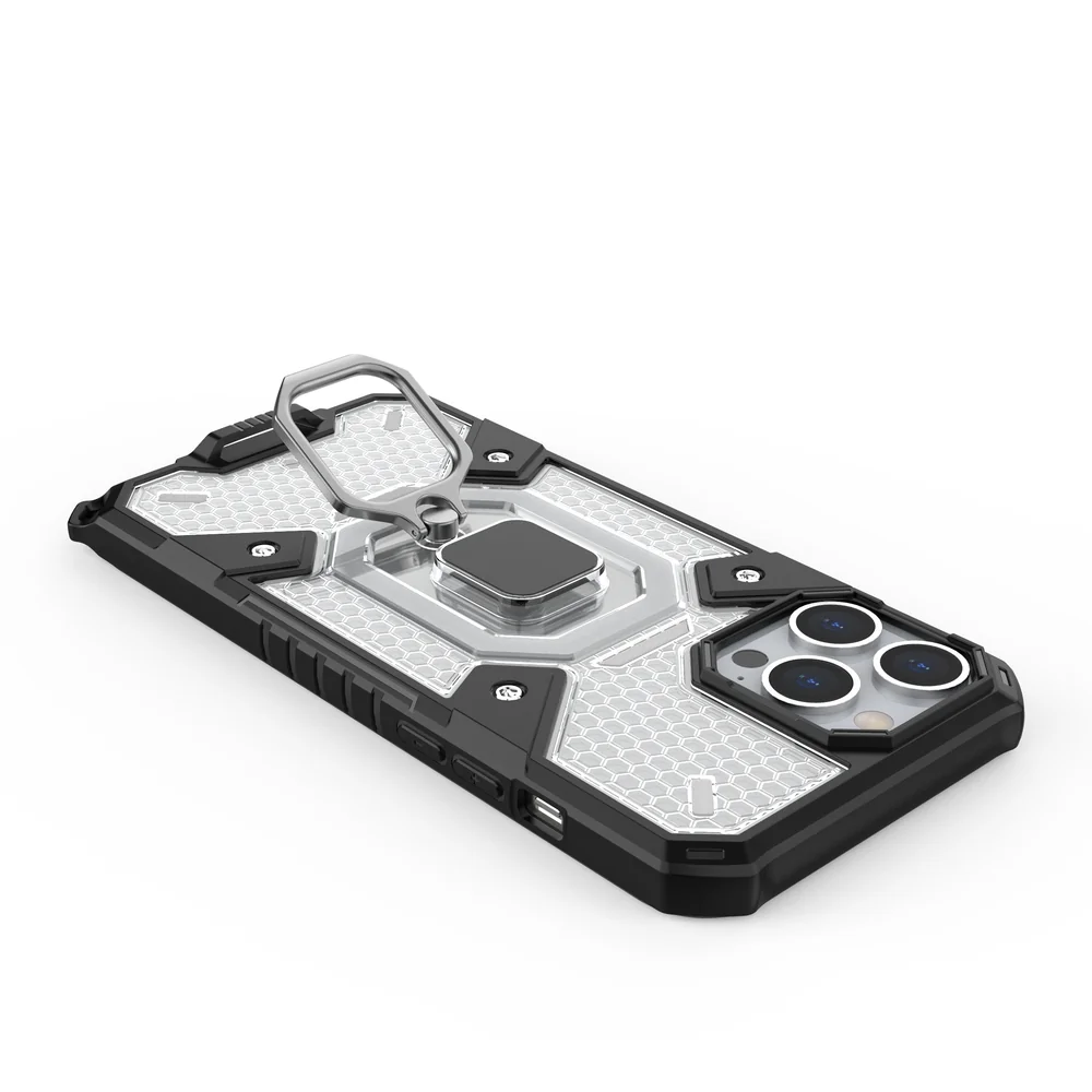 MG Capsule Ring plastový kryt na iPhone 13 Pro Max, priesvitný