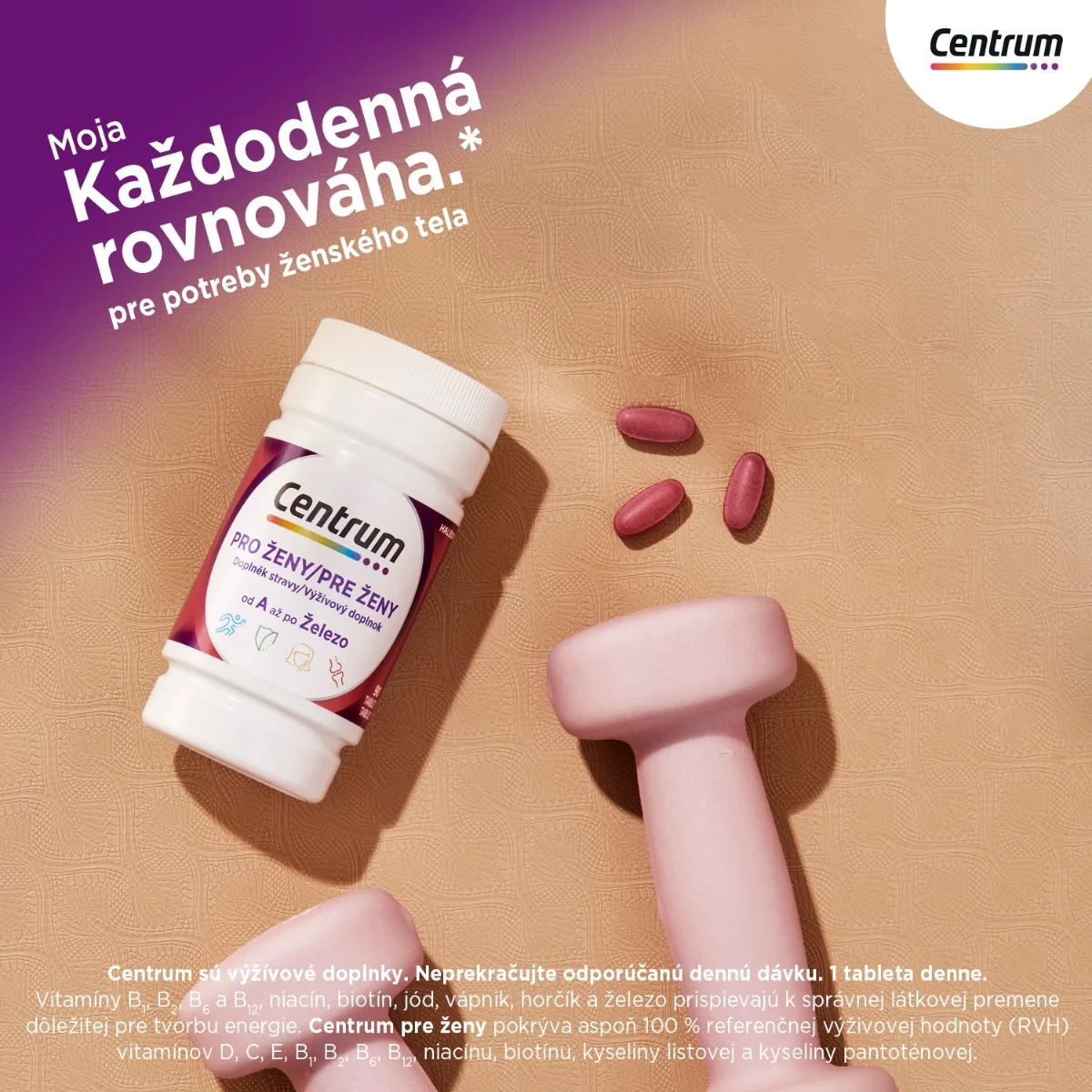 CENTRUM pre ženy, 90 tabliet 1x90 tbl, multivitamín pre ženy