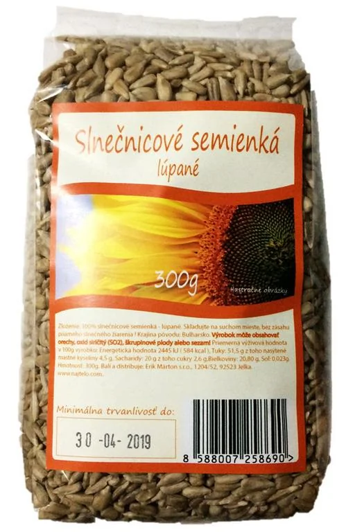 Slnečnicové semiačka 1×300 g, zdroj množstva vitamínov