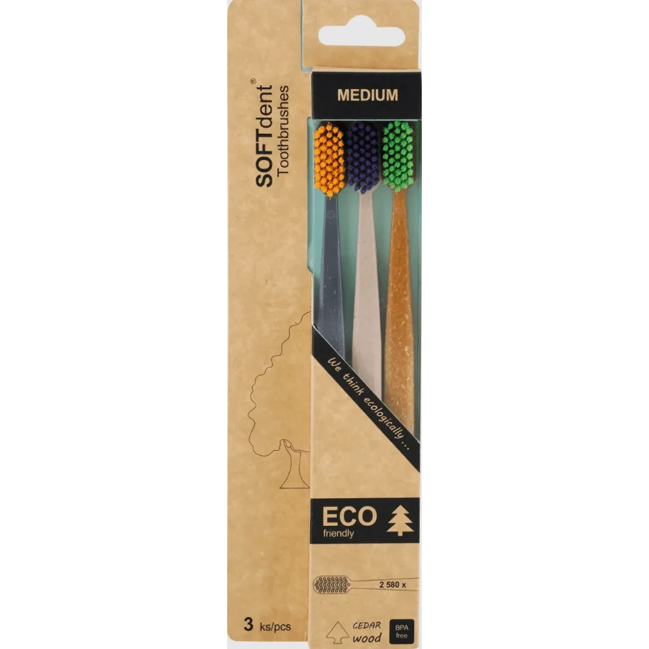 SOFTdent Soft Dent ECO zubná kefka Medium 3ks (SE 205913)