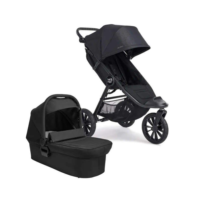 Baby Jogger City Elite 2 set 2v1 kočík + vanička Opulent Black