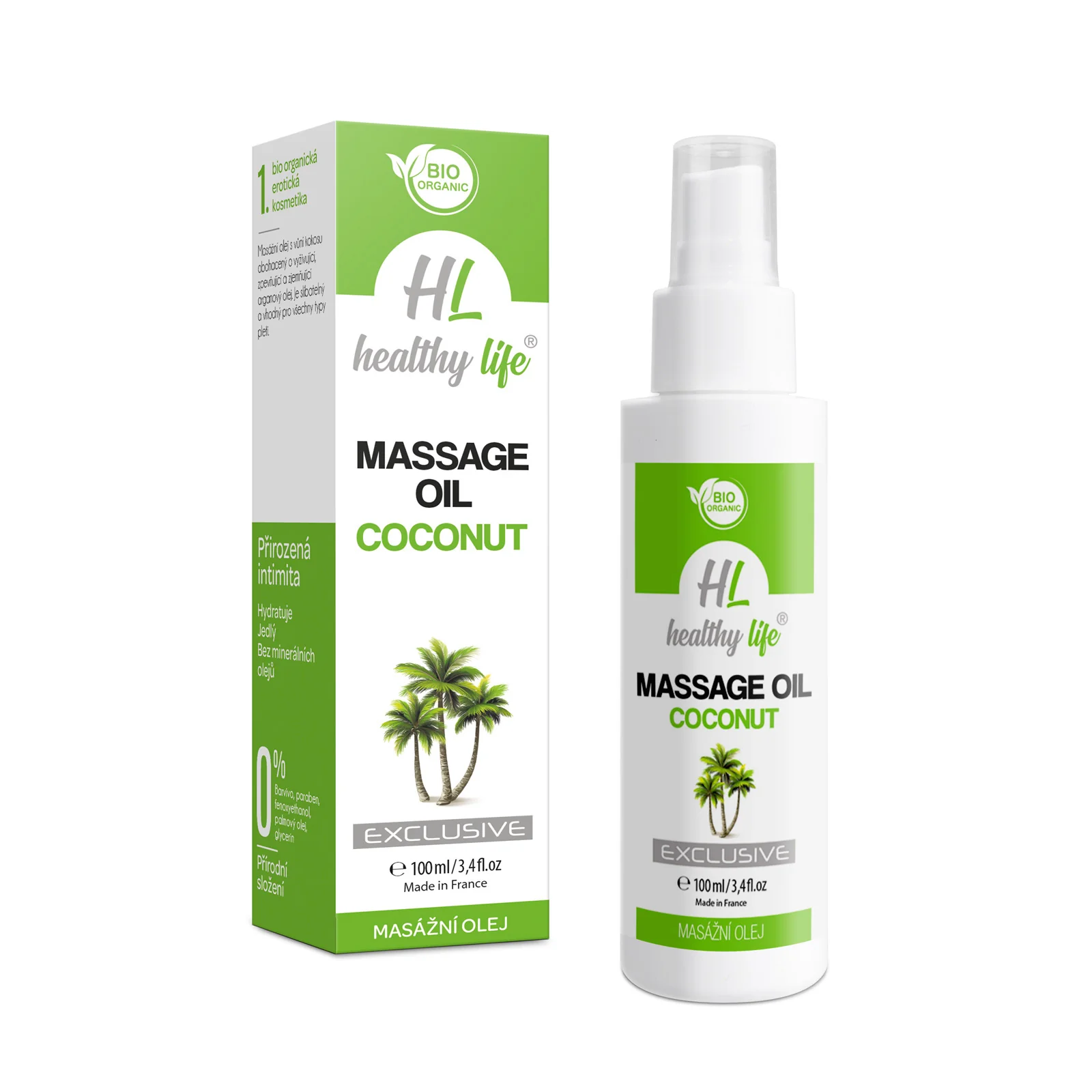 Healthy Life Masážny olej - Coconut 1×100 ml, masážny olej
