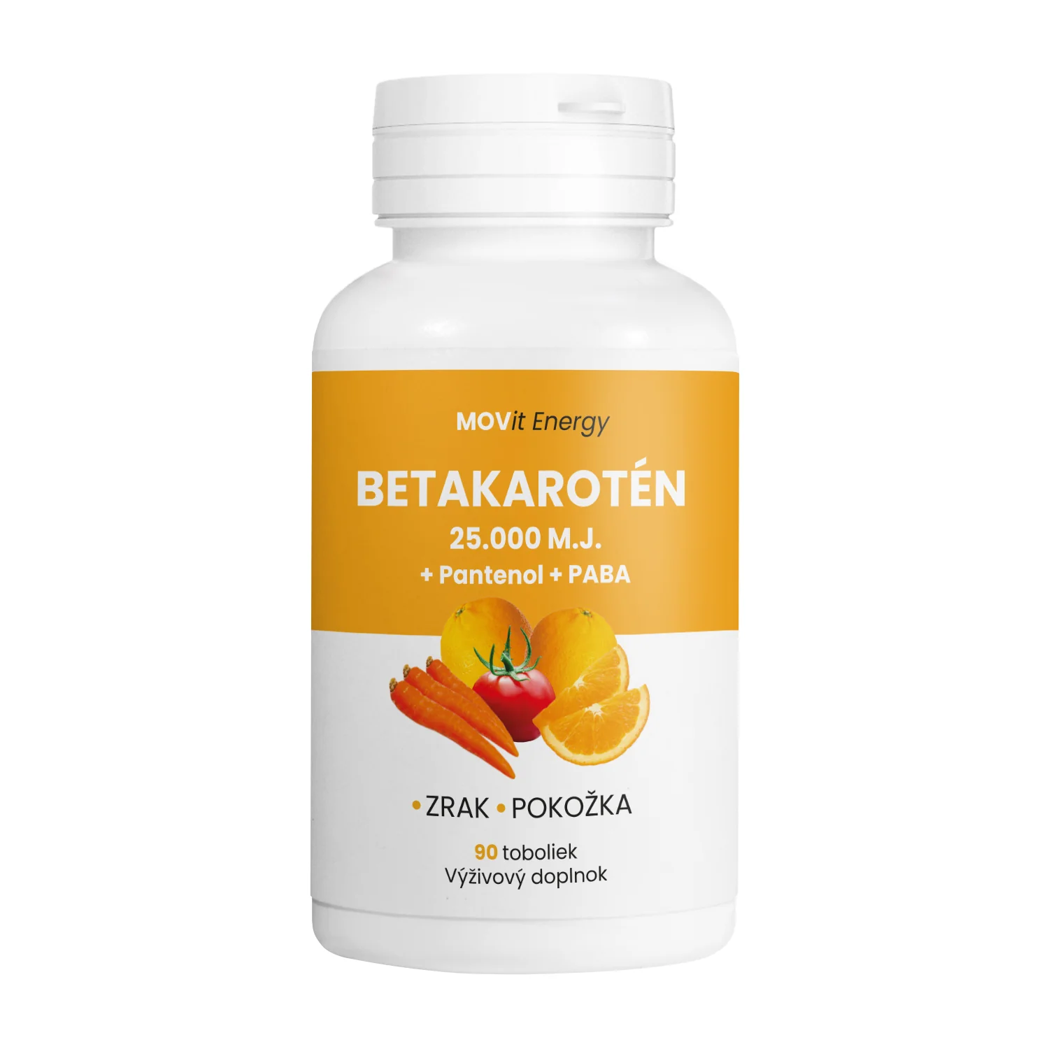MOVit Betakarotén 25.000 IU + Panthenol + PABA, 90 tobolek