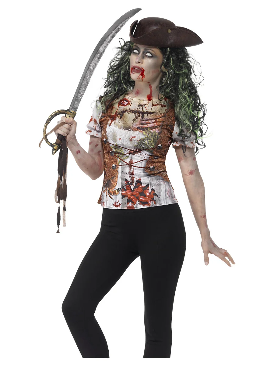 Dámske tričko Pirátka zombie S 36-38