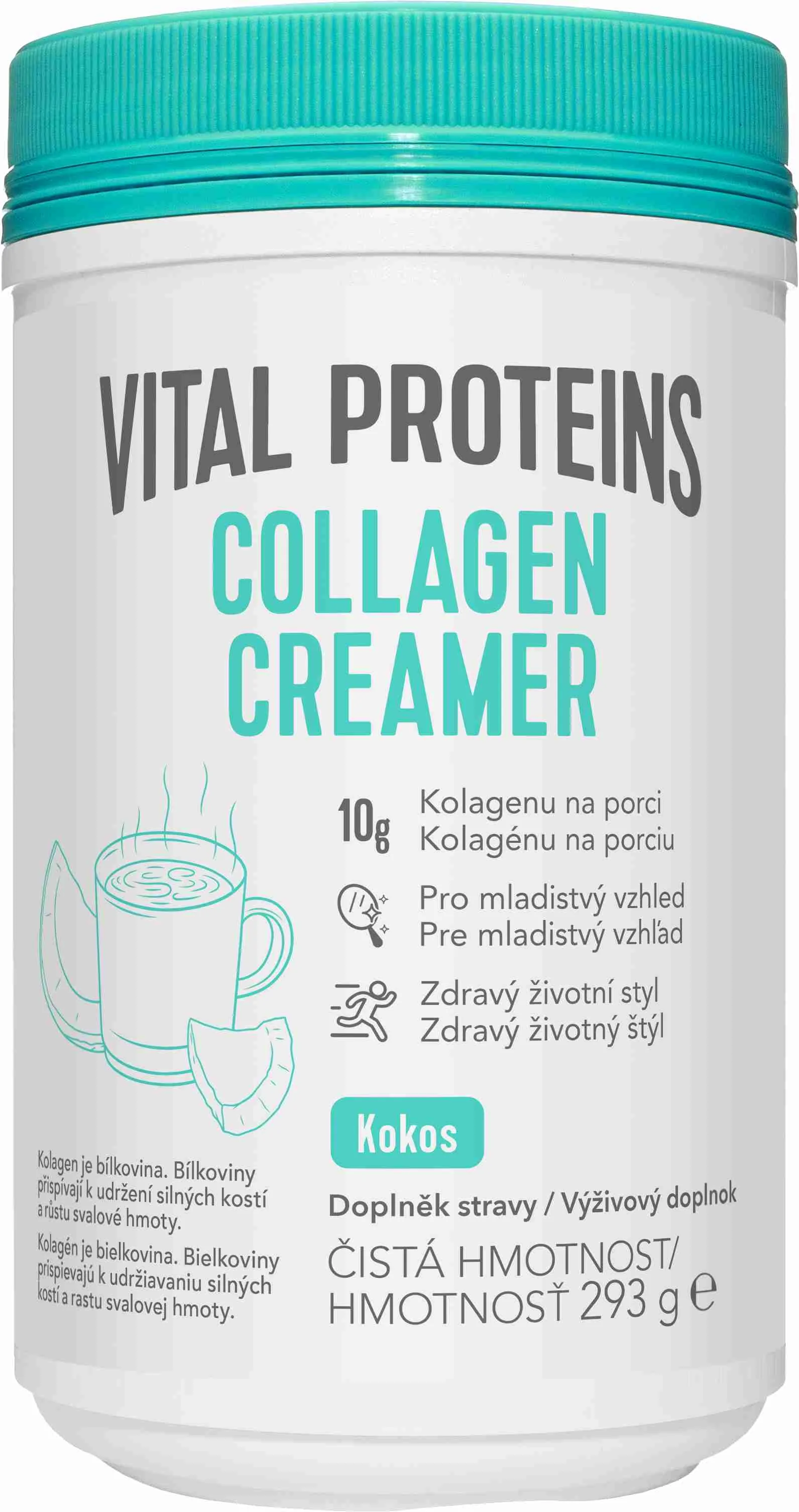 Vital Proteins Collagen Creamer Kokos kolagén v prášku 293g 1×293 g, dochucovadlo do kávy