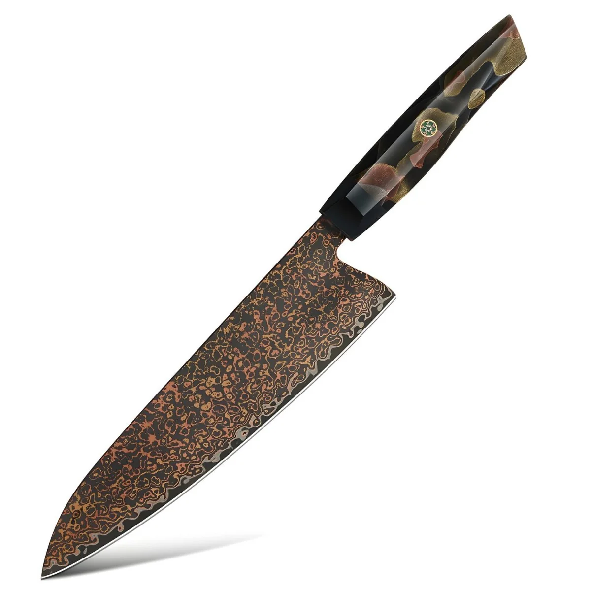 Damaškový kuchynský nôž Kurogane Chef/Čierna/Hnedá, SKU: 37389