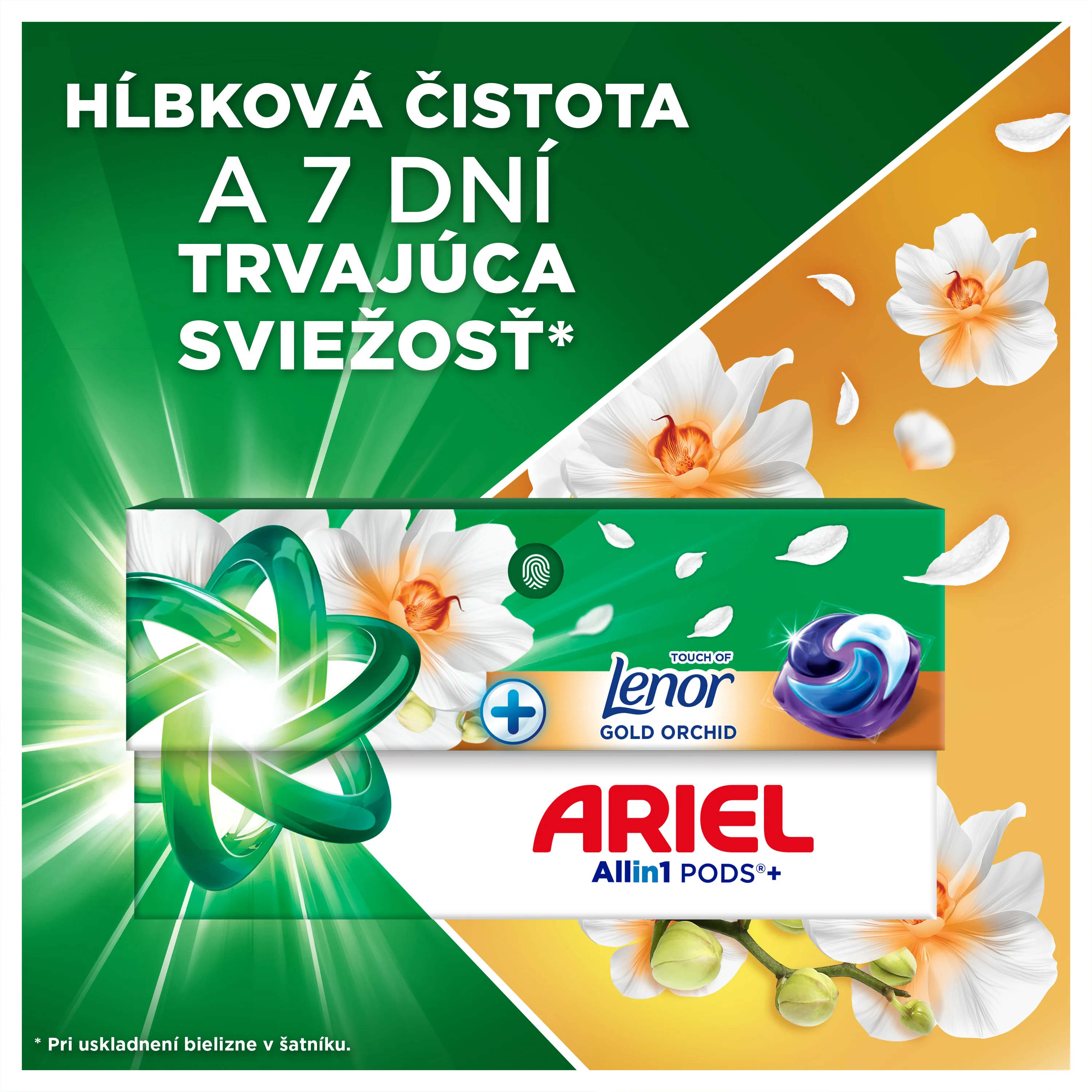 Ariel Allin1 PODS +Touch of Lenor Gold Orchid kapsuly na pranie 50 ks