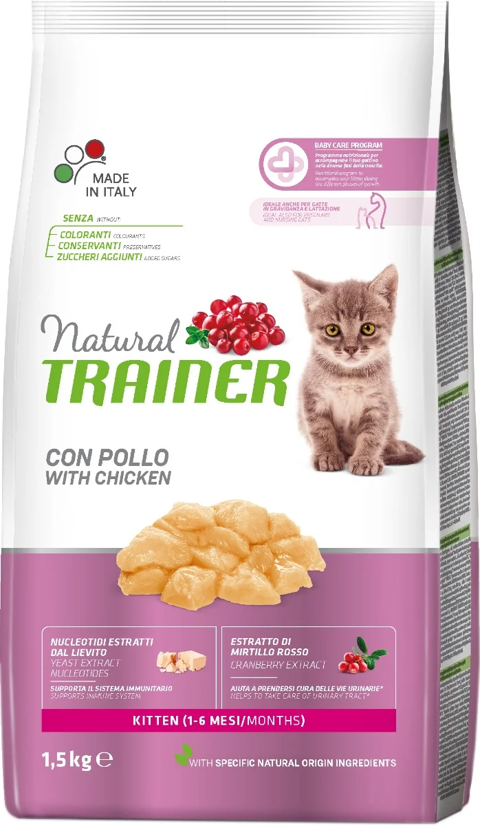 Natural Trainer Cat Kitten Kuracie 1×1,5 kg, granule pre mačiatka
