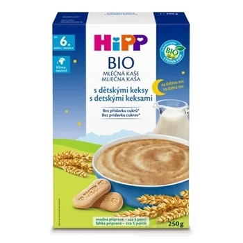 HIPP BIO MLIEČNA KAŠA Dobrú noc S detskými keksami 1×250 g, mliečna kaša