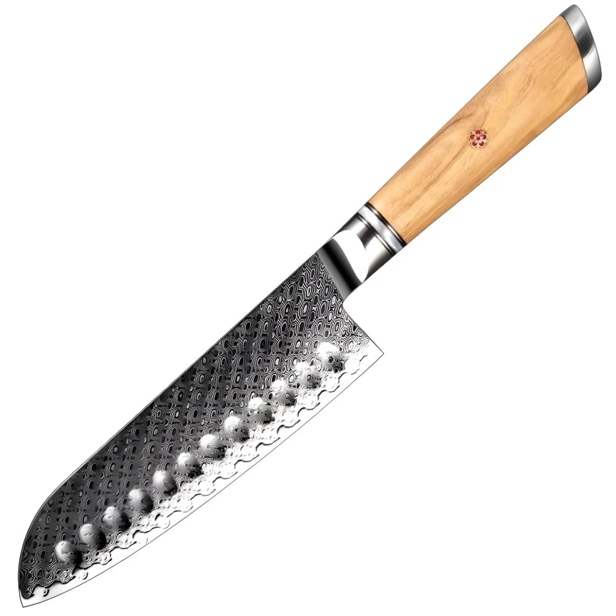 Damaškový kuchynský nôž Hisano-Santoku 32cm, čepeľ 17,5cm