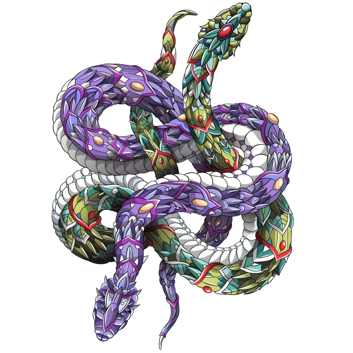 Drevené puzzle Snakes/S