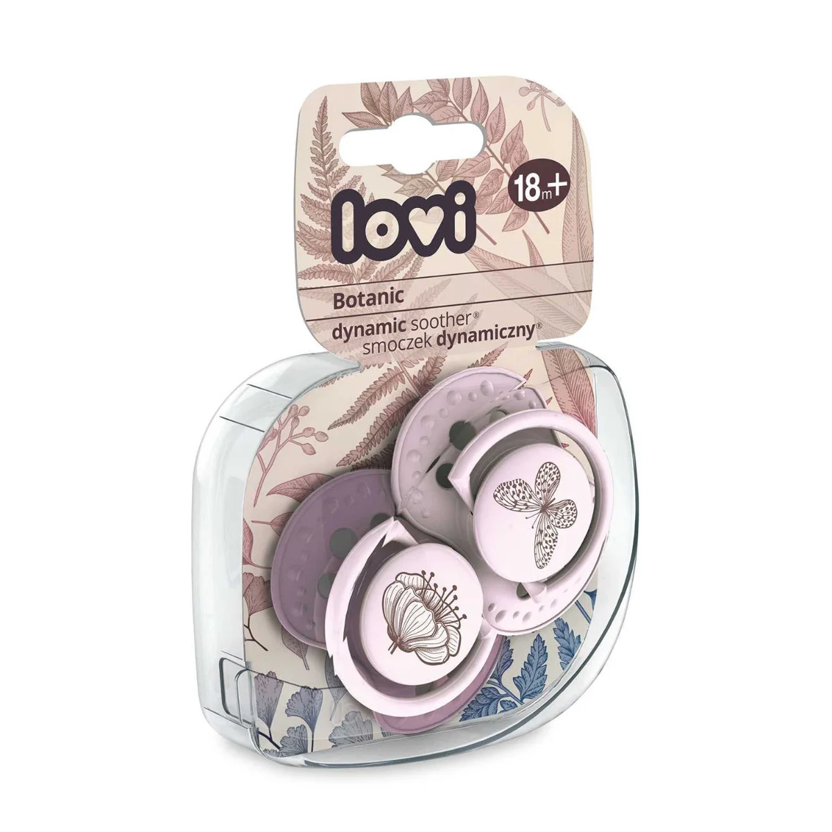 Lovi Dynamický utišujúci cumlík 18m+  Botanic girl 1×2 ks, cumlík