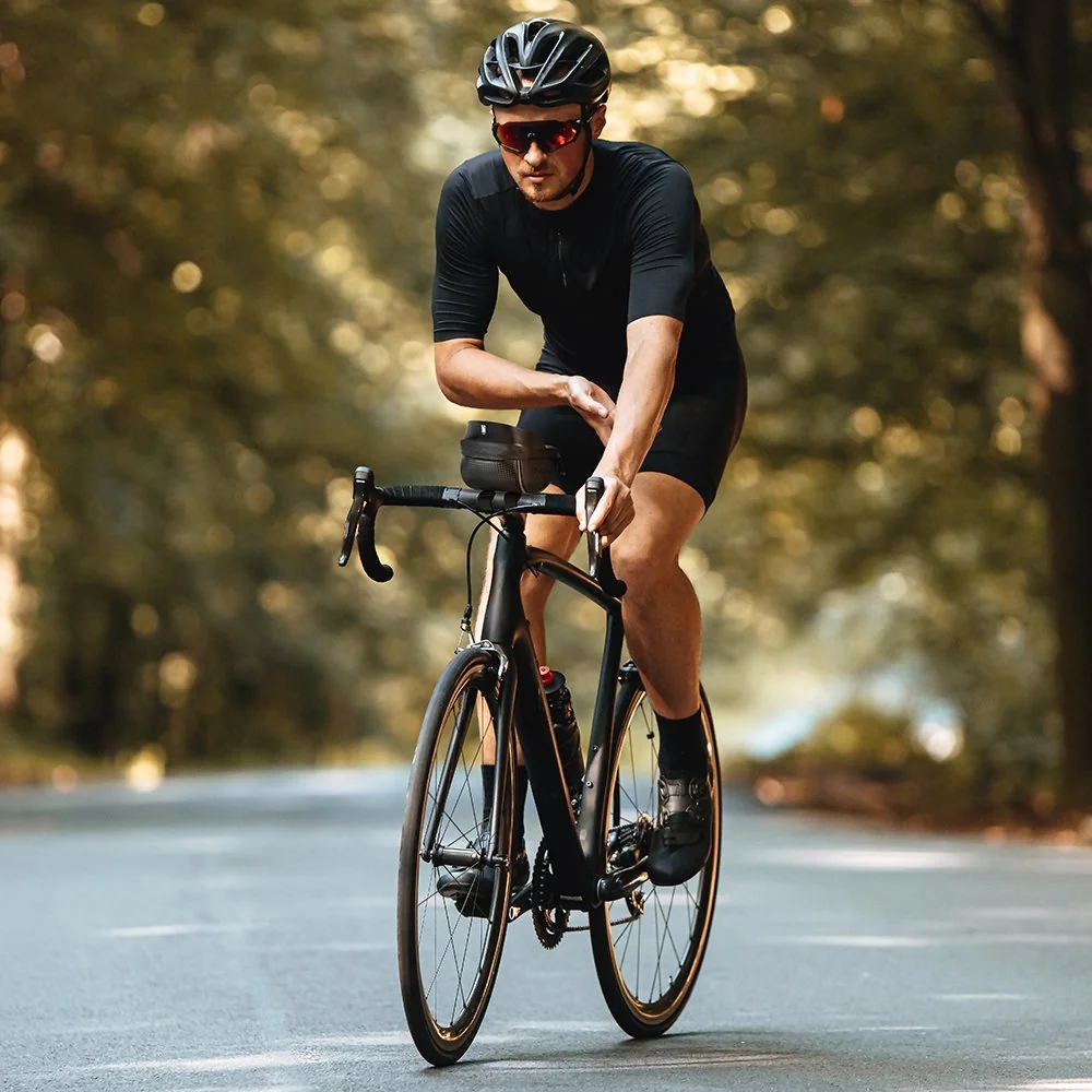MG Bicycle Front cyklistická taška s puzdrom na mobil 1L, čierna