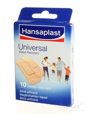 Hansaplast Universal Water resistant 1×10 ks, vodeodolná náplasť