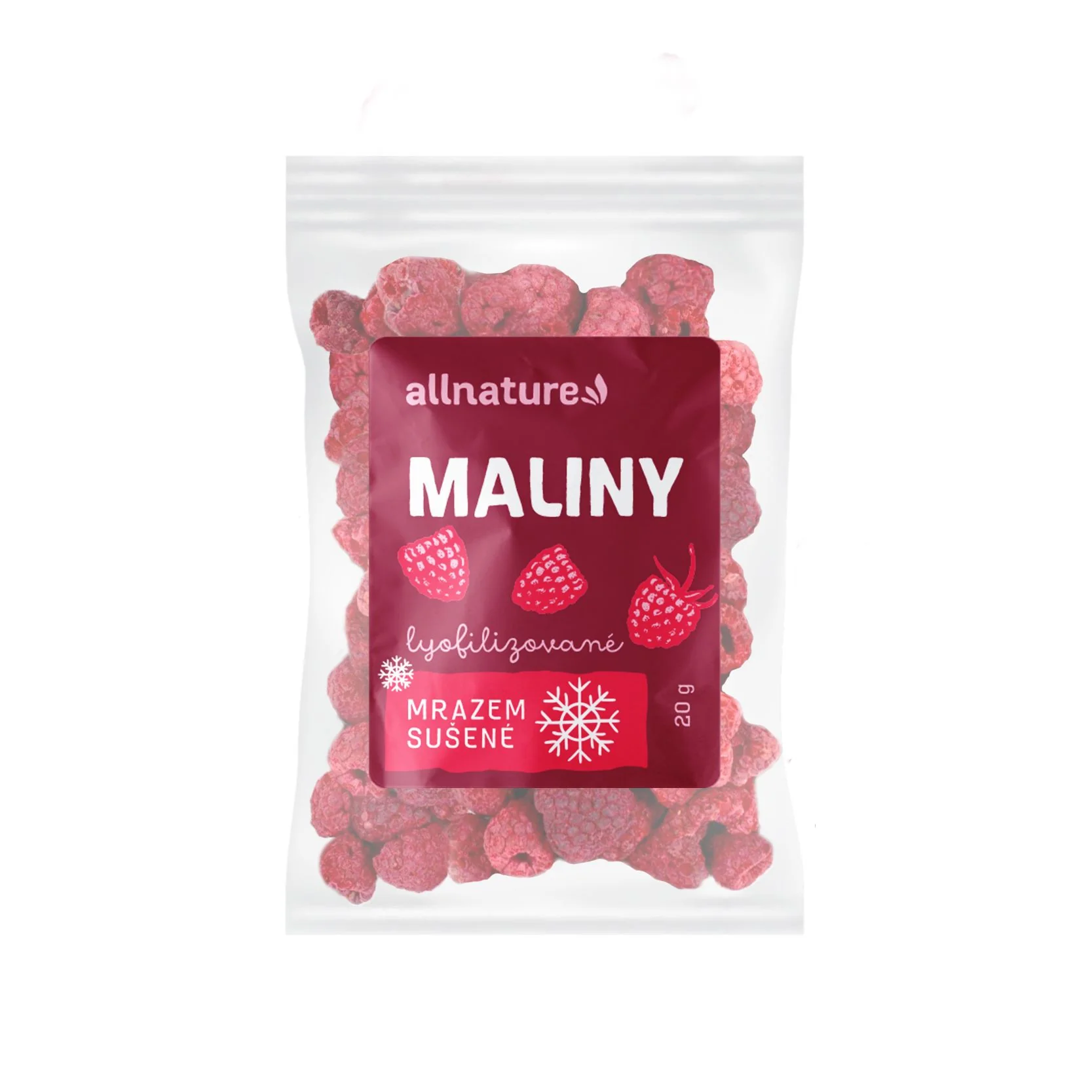 Allnature MALINY MRAZOM SUŠENÉ 1×20 g, ovocie sušené mrazom