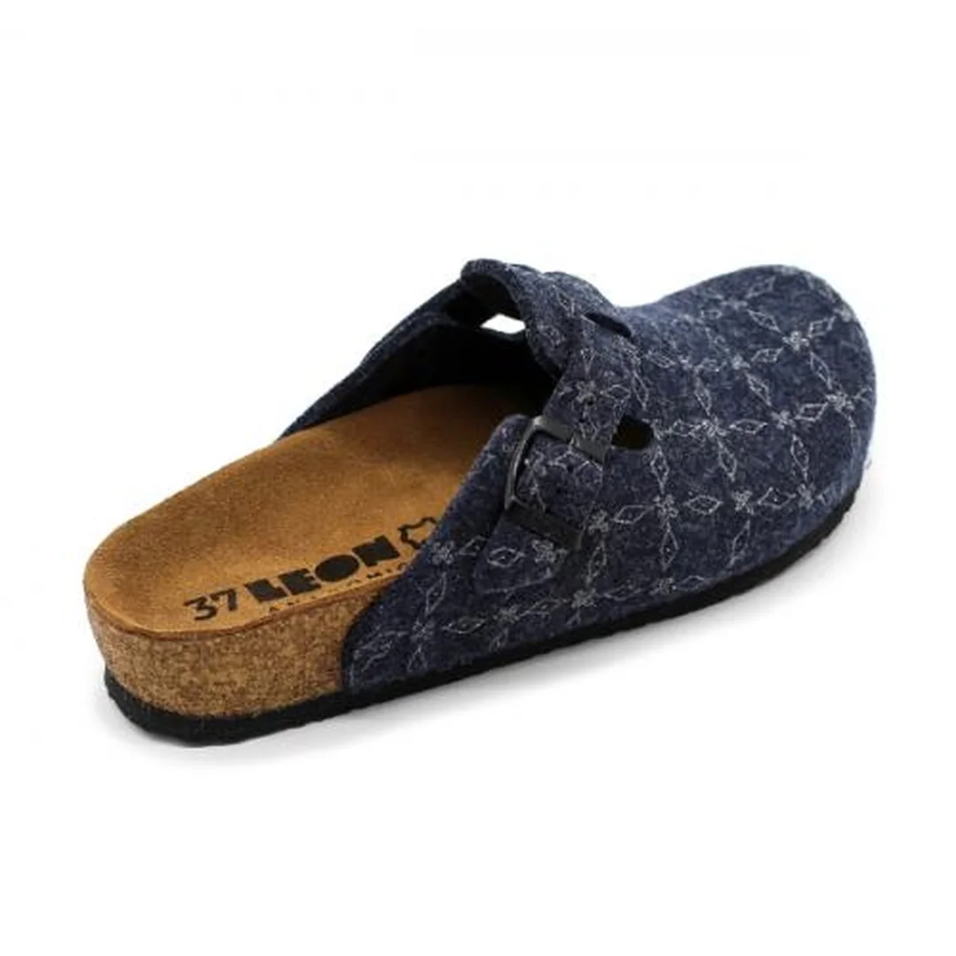 LEON 4260 Dámske zdravotné korkové teplé papuče Modré 40 - 25,5cm, modrá, 2,0 cm