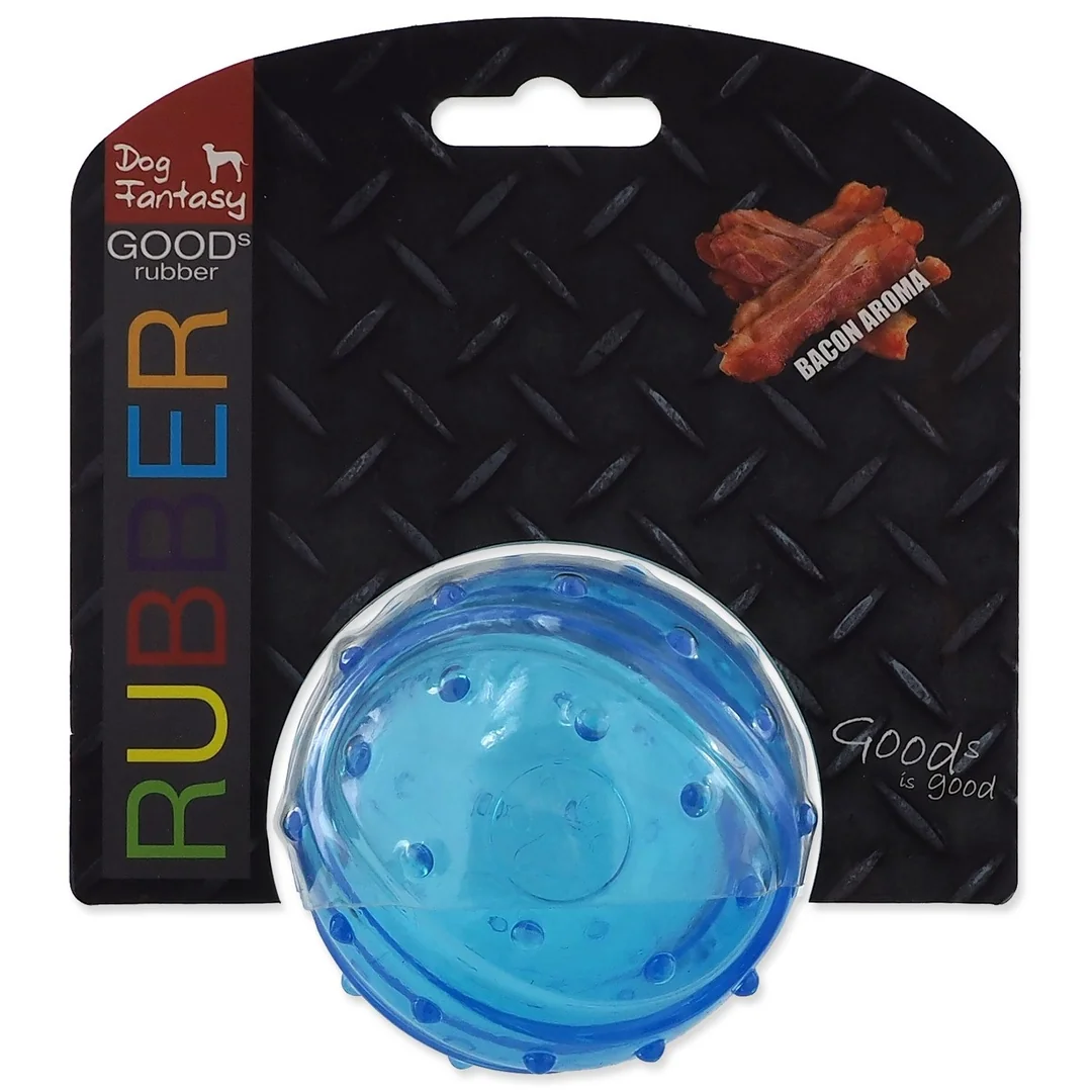 Hračka Dog Fantasy STRONG lopta s vôňou slaniny modrá 7cm