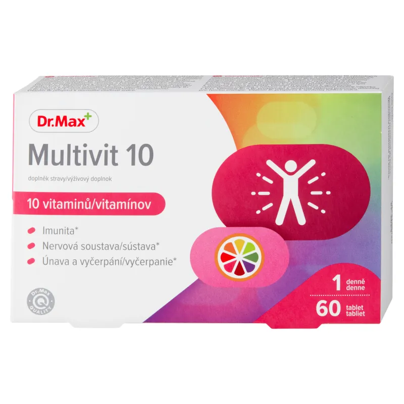 Dr. Max Multivit 10 1×60 tbl, multivitamín na imunitu, nervový systém a vyčerpanie