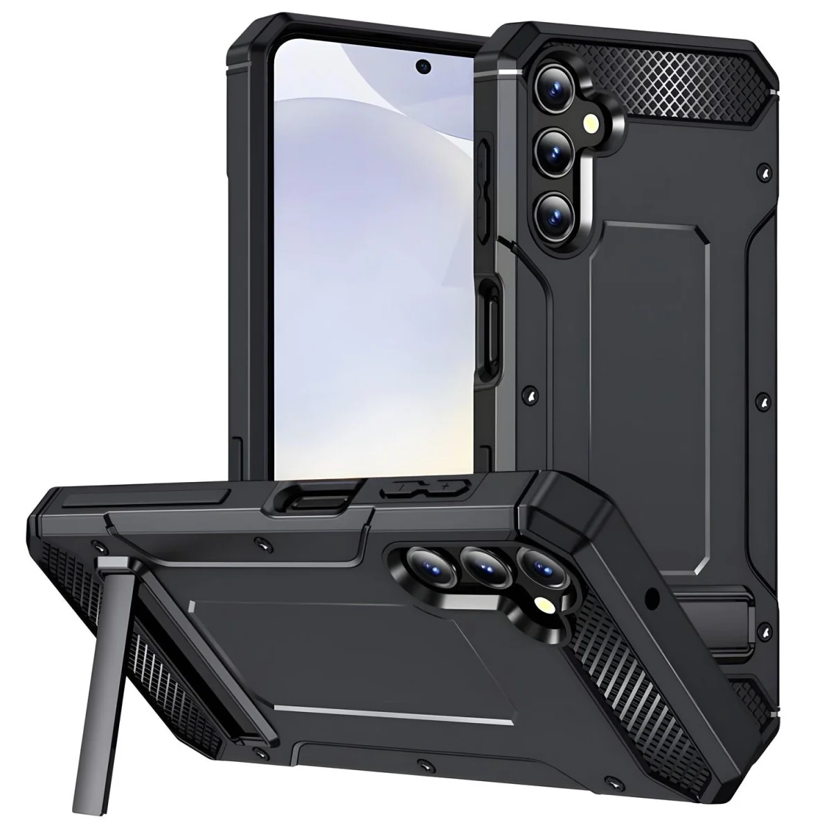 Puzdro Hybrid Armor Kickstand pre Samsung Galaxy S24 - Čierna TPU + PC