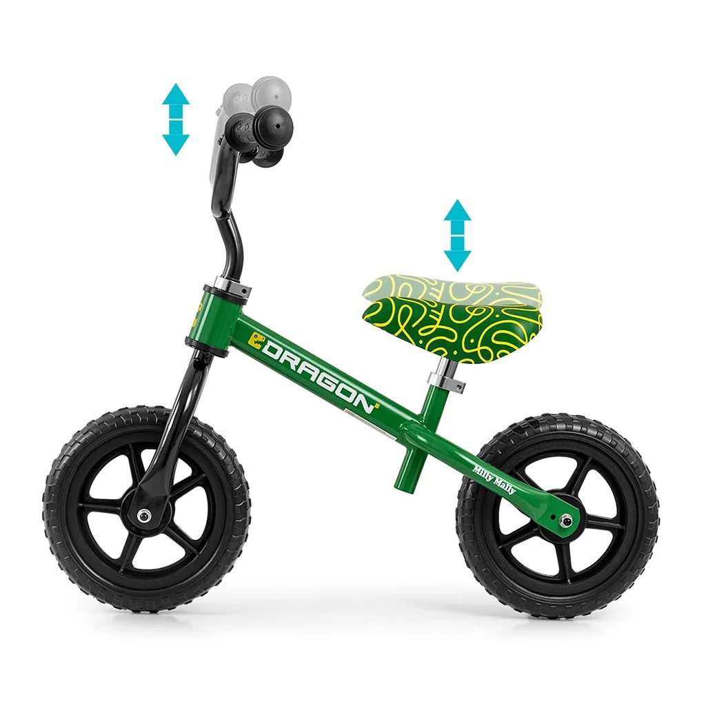 Detský balančný bicykel Milly Mally Dragon green , 20C58425