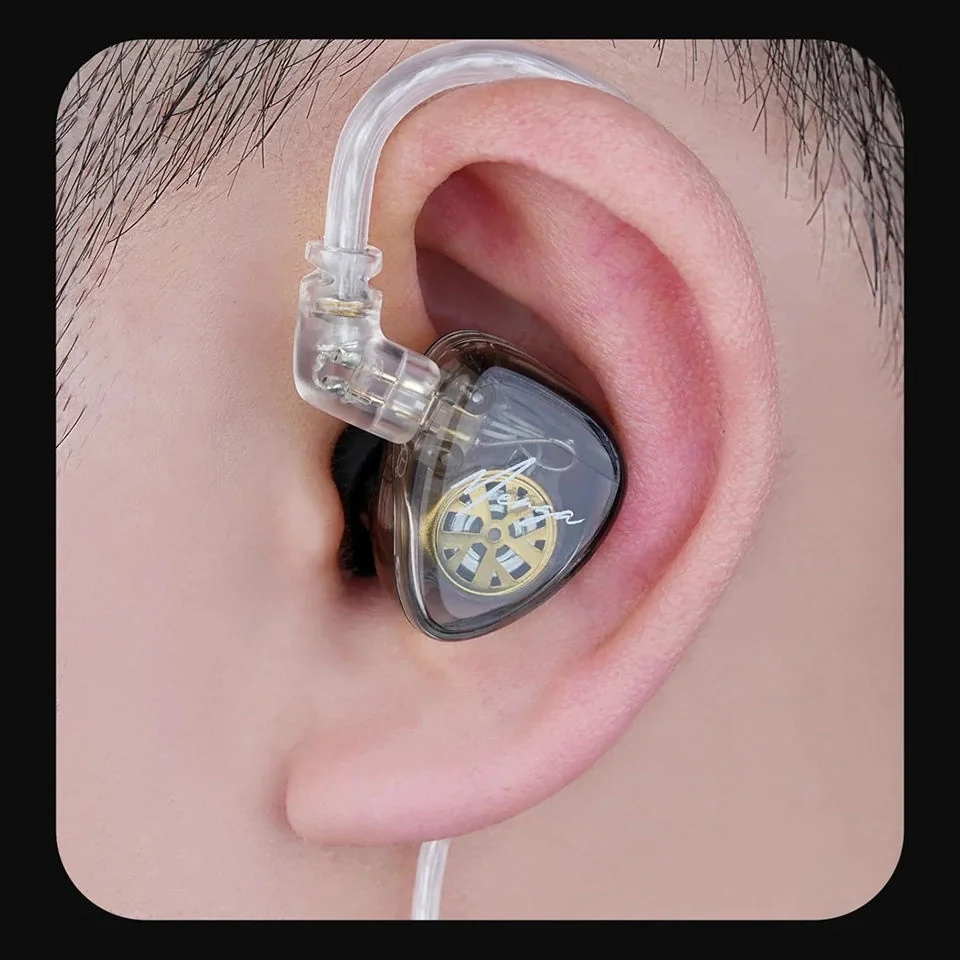 KZ Merga OFC dynamické HiFi slúchadlá do uší, čierne