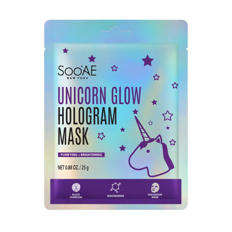 UNICORN GLOW HOLOGRAMOVÁ MASKA 1×1 ks