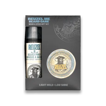 Darčekova sada na bradu Reuzel Set Me Beard Care Wood&Spice