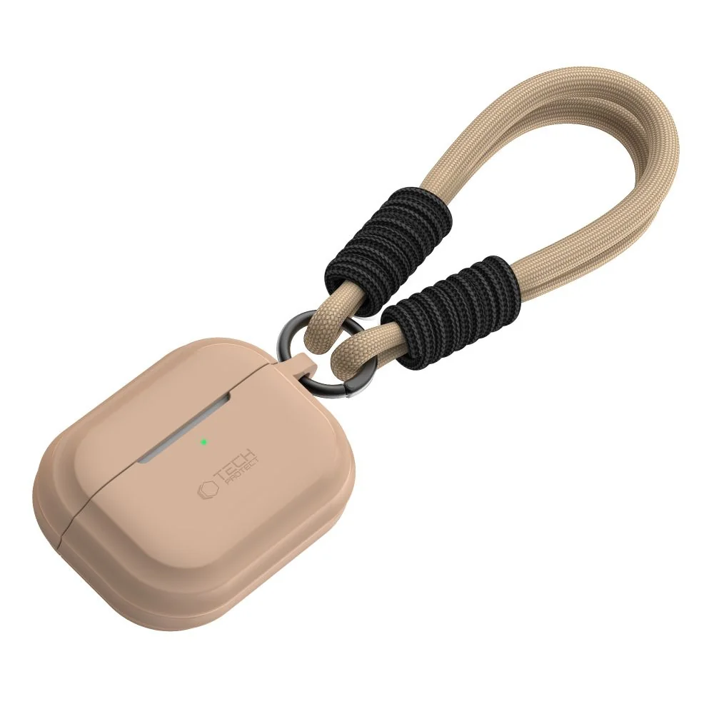 Tech-Protect Silicone Rope puzdro na Apple Airpods Pro 1 / 2, svetlohnedé edé