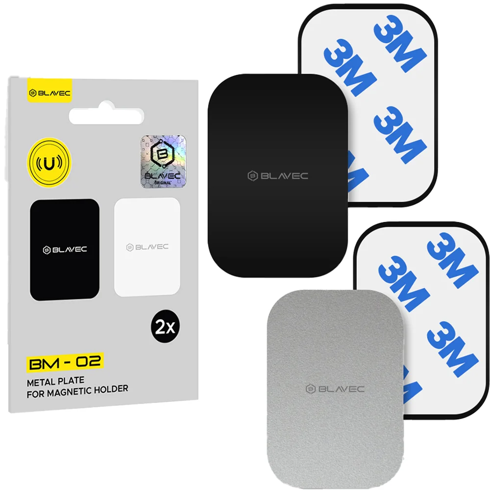 Blavec Metal Plate kovový pliešok pre magnetický držiak na mobil 2ks, čierny/strieborný čierny/strieborný