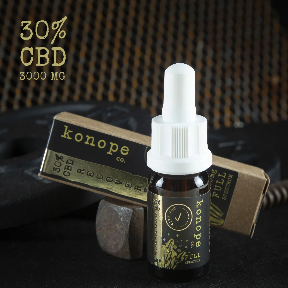 Konope co. 30% CBD Recovery Edge Full Spektrum 3000mg 1×10 ml, organický olej