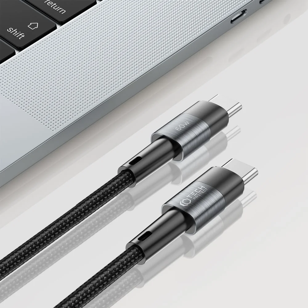 Tech-Protect Ultraboost kábel USB-C / USB-C 60W 3A 25cm, šedý