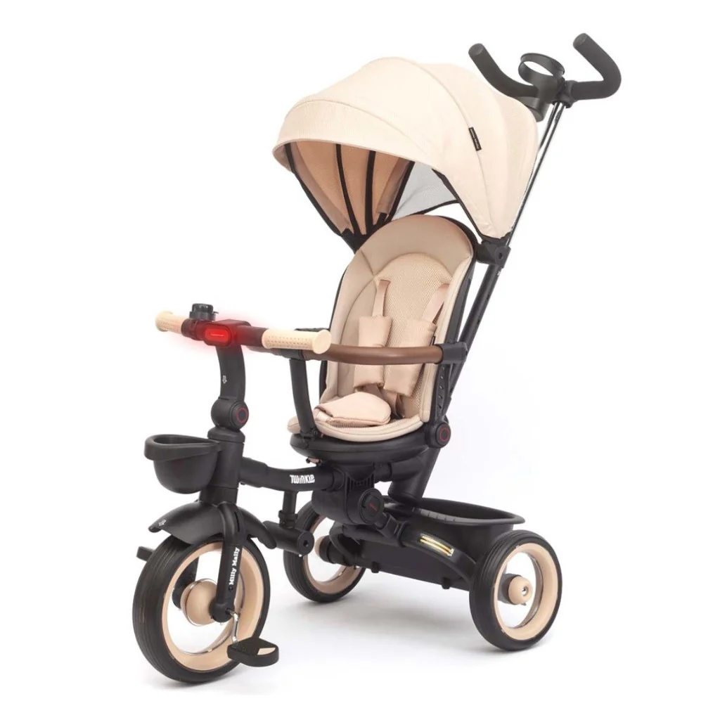 Luxusná detská trojkolka s osvetlením Milly Mally Twinkle beige ,