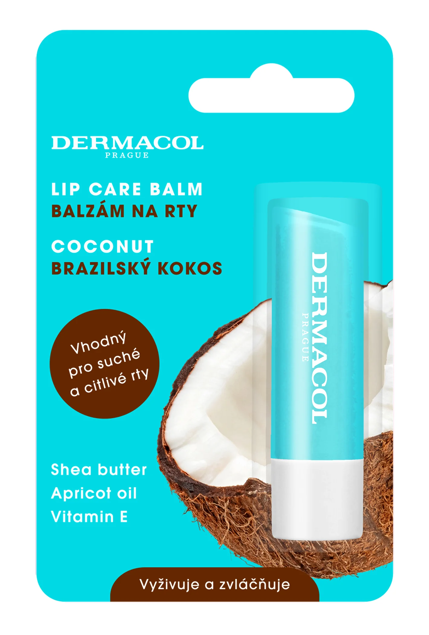 DERMACOL Výživný balzam na pery, kokos 4,8 g