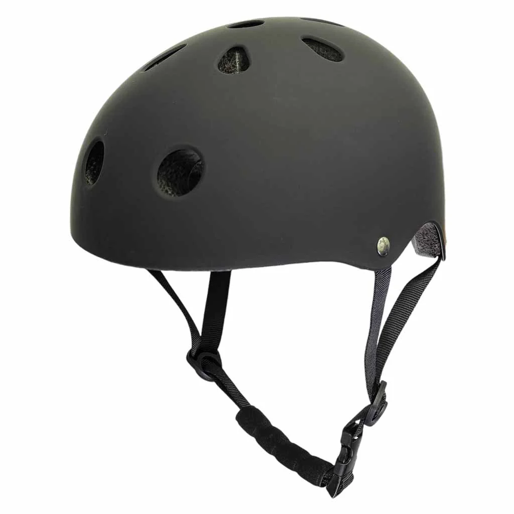 Detská cyklistická prilba s LED, veľkosť M 55–58 cm, čierna