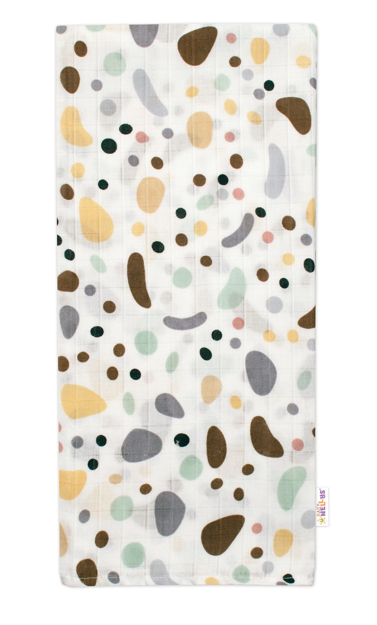 Mušelínové plienky 3ks Lux Baby Nellys - Eukalyptus, 70 x 80 cm, béžová/biela