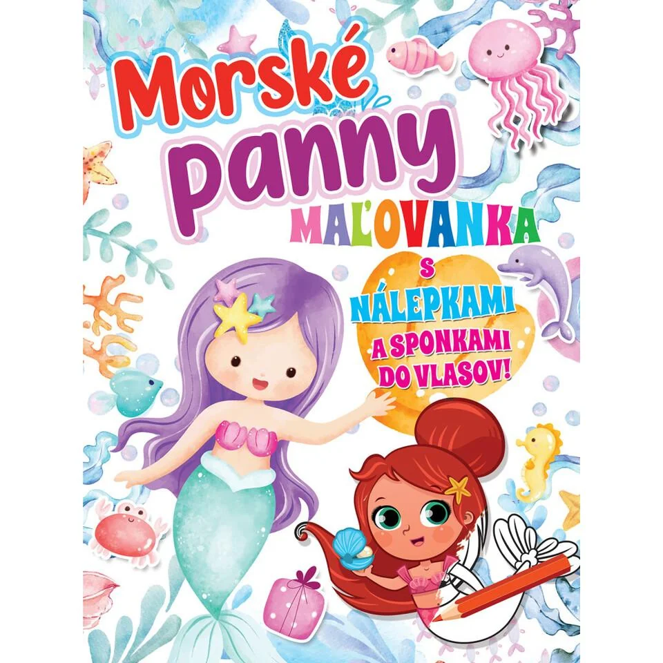 Morské panny maľovanka s nálepkami a sponkami do vlasov