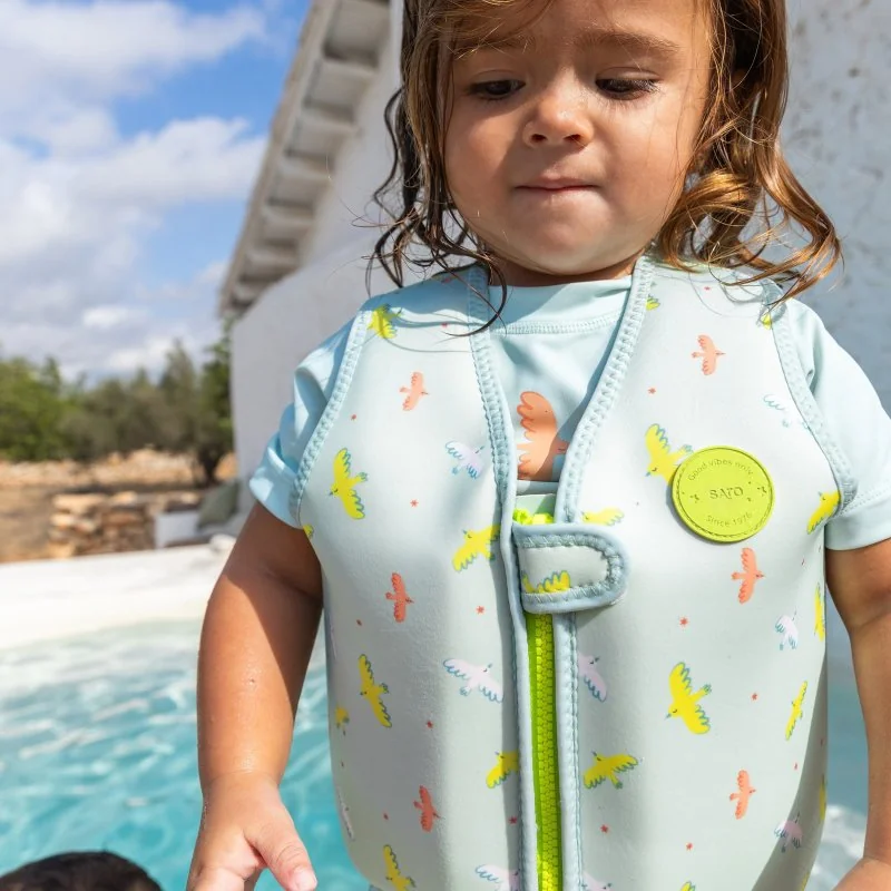 Saro Baby plavecká neoprénová vesta s UV ochranou (3-6r) Tropicool Pink