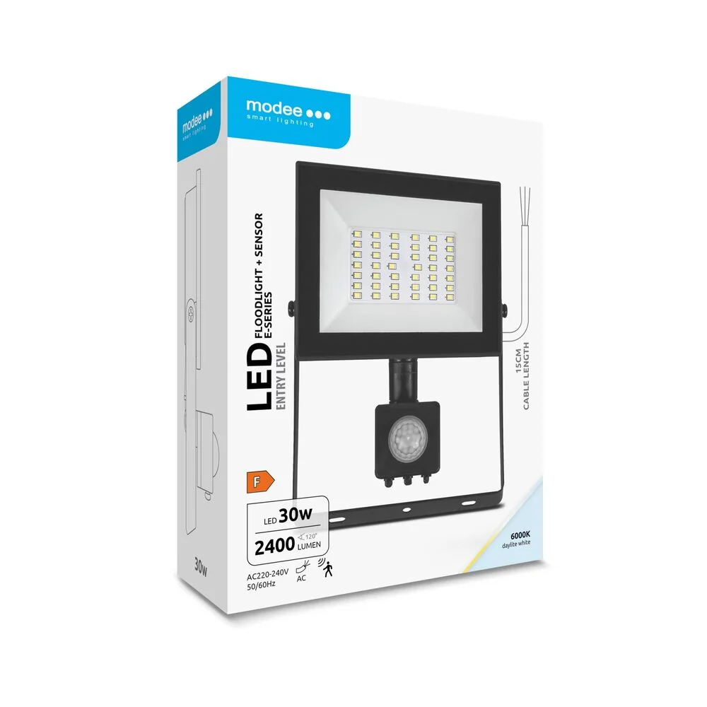 Modee LED svietidlo na stenu 30W 6000K 2400 lumenov so senzorom