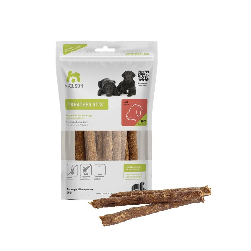 Tyčinky pre psa treatees stix 100 g, jahňa