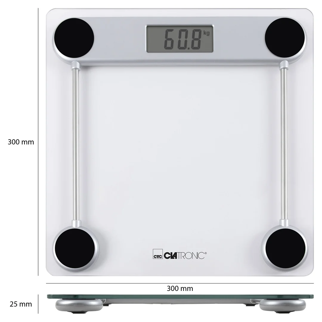 Clatronic PW 3368 osobná váha z tvrdeného skla 2,5–150 kg