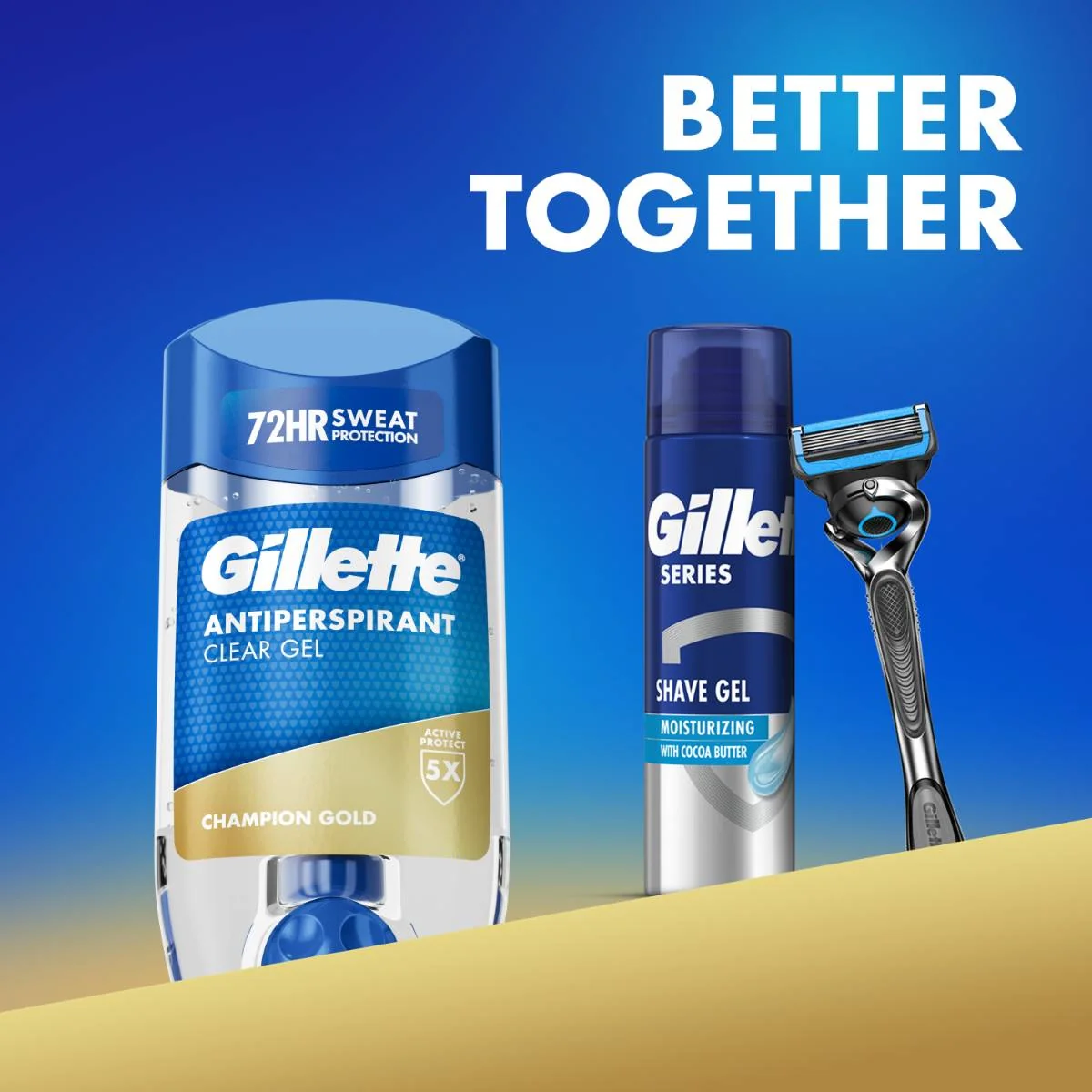 Gillette Champion Gold Pánsky gélový antiperspirant 70 ml