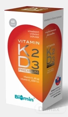 BIOMIN VITAMIN K2+ VITAMIN D3 PREMIUM 2000 I.U. 60 cps